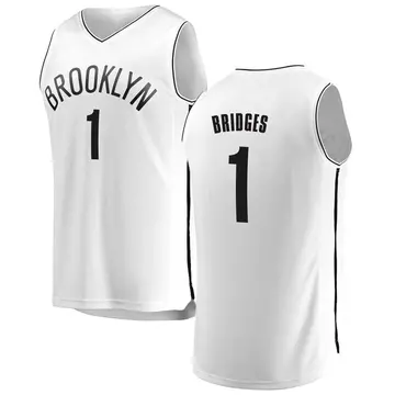 High Quality】Men's New Original NBA Brooklyn Nets #1 Mikal Bridges 2022-23 City  Edition White Jersey Swingman Heat-pressed